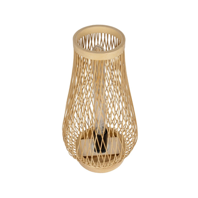 GLOBOSTAR® ARIDA 01982 Boho Επιτραπέζιο Φωτιστικό Πορτατίφ με Ντουί 1 x E27 AC 220-240V IP20 - Μπεζ - Μ20 x Π20 x Υ38.5cm