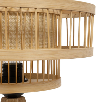 GLOBOSTAR® TULUM 01991 Boho Επιτραπέζιο Φωτιστικό Πορτατίφ με Ντουί 1 x E27 AC 220-240V IP20 - Μπεζ - Μ30 x Π30 x Υ41cm