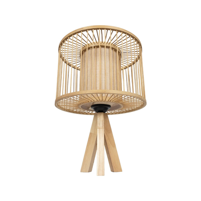 GLOBOSTAR® TULUM 01993 Boho Επιτραπέζιο Φωτιστικό Πορτατίφ με Ντουί 1 x E27 AC 220-240V IP20 - Μπεζ - Μ30 x Π30 x Υ40cm