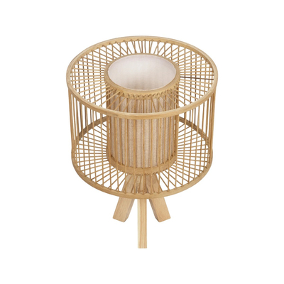 GLOBOSTAR® TULUM 01993 Boho Επιτραπέζιο Φωτιστικό Πορτατίφ με Ντουί 1 x E27 AC 220-240V IP20 - Μπεζ - Μ30 x Π30 x Υ40cm