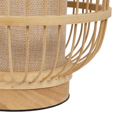 GLOBOSTAR® TULUM 02001 Boho Επιτραπέζιο Φωτιστικό Πορτατίφ με Ντουί 1 x E27 AC 220-240V IP20 - Μπεζ - Μ20 x Π20 x Υ32cm