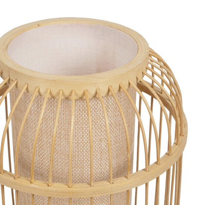 GLOBOSTAR® TULUM 02001 Boho Επιτραπέζιο Φωτιστικό Πορτατίφ με Ντουί 1 x E27 AC 220-240V IP20 - Μπεζ - Μ20 x Π20 x Υ32cm