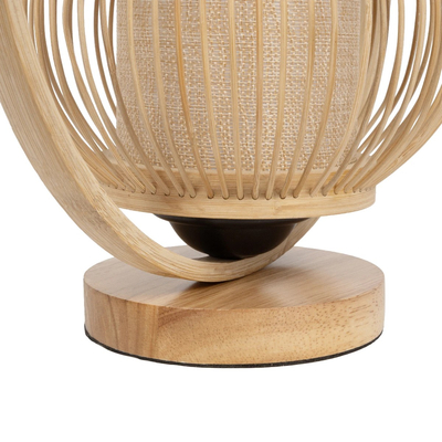 GLOBOSTAR® TULUMKO 02009 Boho Επιτραπέζιο Φωτιστικό Πορτατίφ με Ντουί 1 x E27 AC 220-240V IP20 - Μπεζ - Μ30 x Π18 x Υ32cm