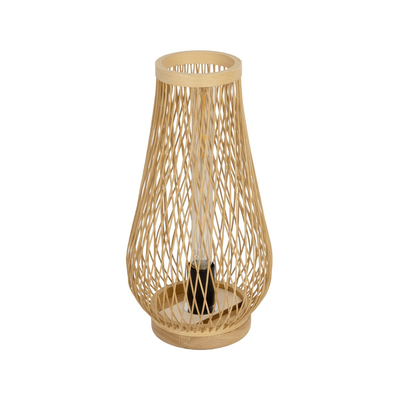 GLOBOSTAR® ARIDA 01982 Boho Επιτραπέζιο Φωτιστικό Πορτατίφ με Ντουί 1 x E27 AC 220-240V IP20 - Μπεζ - Μ20 x Π20 x Υ38.5cm