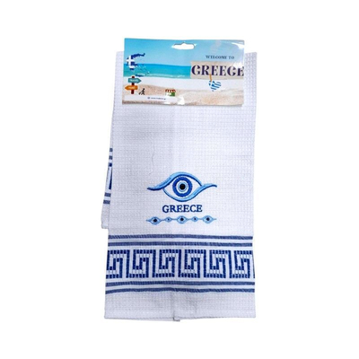 Πετσέτα ποτηρόπανο Souvenir με κέντημα - Σετ 12pcs - Greece - 416068