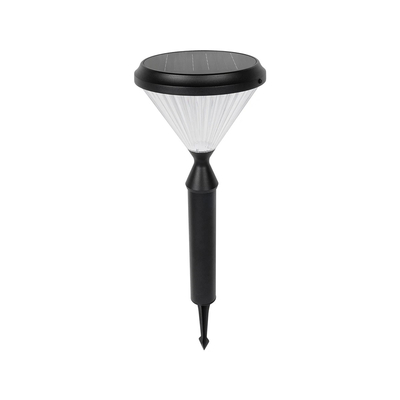 GLOBOSTAR® VEGGIE 90522 Φωτιστικό Κολωνάκι Κήπου LED 10W 500lm 120° με Ενσωματωμένο Φωτοβολταϊκό Panel 6V 2W & Επαναφορτιζόμενη Μπαταρία Li-ion 3.2V 6000mAh με Αισθητήρα Ημέρας-Νύχτας Αδιάβροχο IP65 Ψυχρό Λευκό 6000K - Sanan SMD Chip - Μαύρο - Μ26 x Π26 x Υ60cm - 2 Χρόνια Εγγύηση