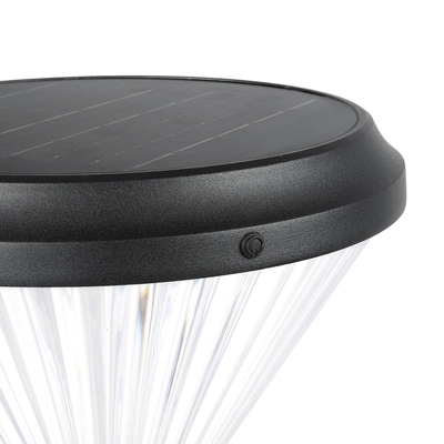 GLOBOSTAR® VEGGIE 90522 Φωτιστικό Κολωνάκι Κήπου LED 10W 500lm 120° με Ενσωματωμένο Φωτοβολταϊκό Panel 6V 2W & Επαναφορτιζόμενη Μπαταρία Li-ion 3.2V 6000mAh με Αισθητήρα Ημέρας-Νύχτας Αδιάβροχο IP65 Ψυχρό Λευκό 6000K - Sanan SMD Chip - Μαύρο - Μ26 x Π26 x Υ60cm - 2 Χρόνια Εγγύηση