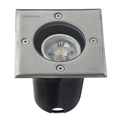 kelvo® KERIA KLV-101-0276 Χωνευτό Φωτιστικό Σποτ Δαπέδου για Λάμπα MR16 με Ντουί GU10 AC 220-240V Αδιάβροχο IP68 IK09 - Ανοξείδωτο Ατσάλι SS316 - Μ11 x Π11 x Υ11.5cm / Q10.4cm