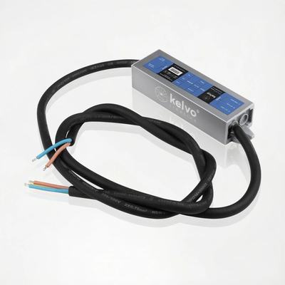 kelvo® SELAS KLV-107-0018 Τροφοδοτικό/Μετασχηματιστής Class II SELV 15W 1.25A AC 220-240V σε DC 12V Αδιάβροχο IP67 - Γκρι Ανθρακί Ματ - Μ11 x Π3 x Υ2cm - 5 Χρόνια Εγγύηση