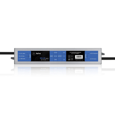 kelvo® SELAS KLV-107-0019 Τροφοδοτικό/Μετασχηματιστής Class II SELV 24W 2A AC 220-240V σε DC 12V Αδιάβροχο IP67 - Γκρι Ανθρακί Ματ - Μ18.2 x Π3 x Υ2cm - 5 Χρόνια Εγγύηση