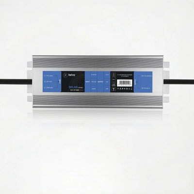 kelvo® SELAS KLV-107-0023 Τροφοδοτικό/Μετασχηματιστής Class I PELV 100W 8.2A AC 220-240V σε DC 12V Αδιάβροχο IP67 - Γκρι Ανθρακί Ματ - Μ18.9 x Π6.5 x Υ2.2cm - 5 Χρόνια Εγγύηση