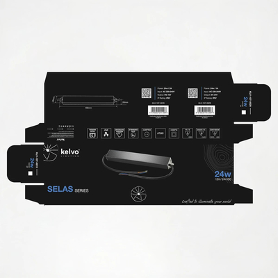 kelvo® SELAS KLV-107-0029 Τροφοδοτικό/Μετασχηματιστής Class II SELV 24W 1A AC 220-240V σε DC 24V Αδιάβροχο IP67 - Γκρι Ανθρακί Ματ - Μ18.2 x Π3 x Υ2.2cm - 5 Χρόνια Εγγύηση