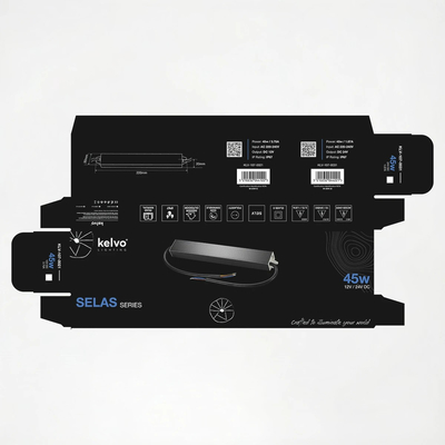 kelvo® SELAS KLV-107-0031 Τροφοδοτικό/Μετασχηματιστής Class II SELV 45W 1.87A AC 220-240V σε DC 24V Αδιάβροχο IP67 - Γκρι Ανθρακί Ματ - Μ22 x Π3 x Υ2cm - 5 Χρόνια Εγγύηση