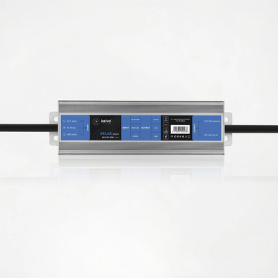 kelvo® SELAS KLV-107-0032 Τροφοδοτικό/Μετασχηματιστής Class I PELV 60W 2.5A AC 220-240V σε DC 24V Αδιάβροχο IP67 - Γκρι Ανθρακί Ματ - Μ15.8 x Π4.3 x Υ2.3cm - 5 Χρόνια Εγγύηση