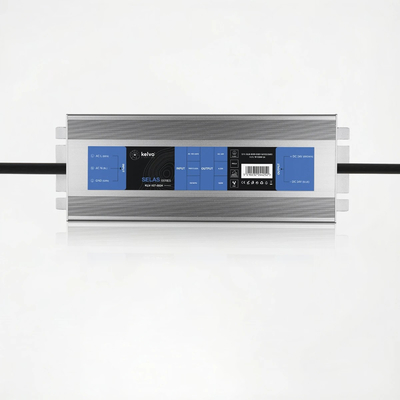 kelvo® SELAS KLV-107-0034 Τροφοδοτικό/Μετασχηματιστής Class I PELV 150W 6.25A AC 220-240V σε DC 24V Αδιάβροχο IP67 - Γκρι Ανθρακί Ματ - Μ18.9 x Π6.5 x Υ2.2cm - 5 Χρόνια Εγγύηση