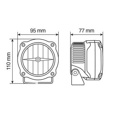 Lampa - Προβολείς Aux LED MAX LUM 2 Fog Beam 12V 2 LED 10W 740lm 6000K με Βάση Στήριξης, Στεγανότητα IP67 και Έγκριση E1 - 2 Τεμ. (9046.1-LM)
