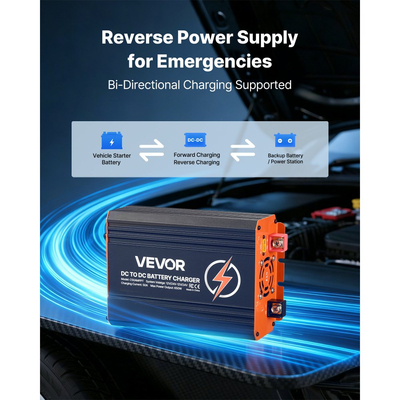 Φορτιστής VEVOR DC σε DC με MPPT, 650W, ενσωματωμένος φορτιστής μπαταρίας 50A, διπλή είσοδος ηλιακού πάνελ/εναλλάκτη, έξυπνη πολυβάθμια φόρτιση για μπαταρίες μολύβδου-οξέος LiFePO4, για τροχόσπιτα, αυτοκίνητα, εφεδρική τροφοδοσία σπιτιού