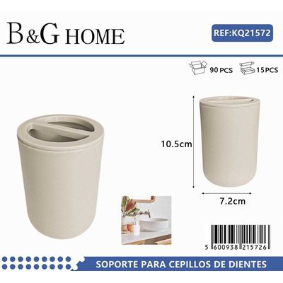 Θήκες οδοντόβουρτσας πλαστικές σε σετ 5Χ - Beige - 21572