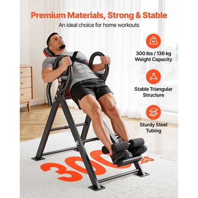 Τραπέζι αναστροφής VEVOR, Φορείο πλάτης βαρέως τύπου με αναστροφή, χωρητικότητας 136 kg, ανεστραμμένο τραπέζι με σταθερή δομή, κλείδωμα διπλού κυλίνδρου, τραπέζια αποσυμπίεσης για ώμους, αυχένα, πλάτη, γόνατα