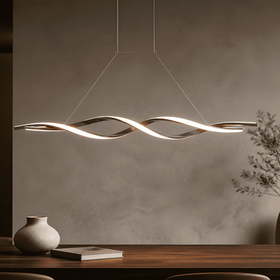 LED7 Κρεμαστό LED Φωτιστικό Twist 80W 4800lm 100cm CCT με Remote Μαύρο