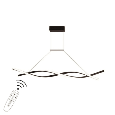 LED7 Κρεμαστό LED Φωτιστικό Twist 80W 4800lm 100cm CCT με Remote Μαύρο