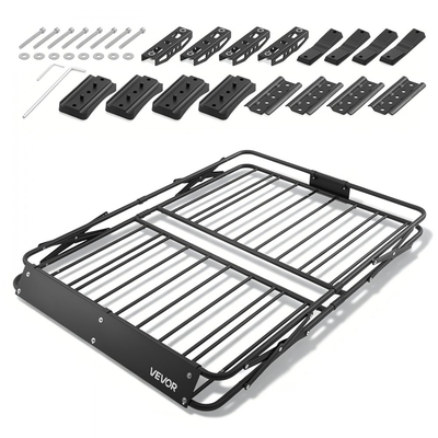 Καλάθι Αποσκευών VEVOR Roof Rack, 1168 x 914 x 102 mm, Βαρέως Τύπου Καλάθι Μεταφοράς Οροφής με Πτυσσόμενο Σχεδιασμό, Χωρητικότητα 90,72 kg, Βάση Αποσκευών Αυτοκινήτου με Εύκολη Εγκατάσταση σε Όλες τις Καιρικές Συνθήκες, Universal για Φορτηγό SUV