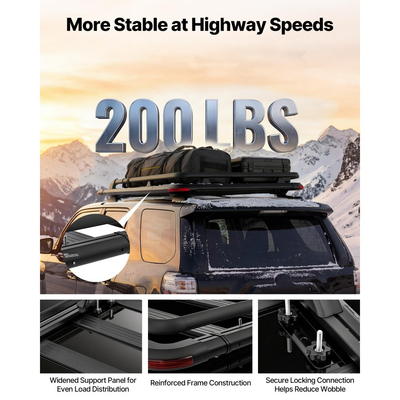 Καλάθι Αποσκευών VEVOR Roof Rack, 1626 x 990 x 115 mm, Βαρέως Τύπου Καλάθι Μεταφοράς Οροφής με Επέκταση, Χωρητικότητα 90,72 kg, Θήκη Αποσκευών Αυτοκινήτου για Όλες τις Καιρικές Συνθήκες, Κατάλληλη για SUV, Φορτηγά, Οχήματα, Pick-ups