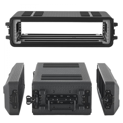 Θήκη Rack VEVOR 2U, βάθος 260 mm, ρηχή θήκη Flight Case με θήκες μικροφώνου, κατασκευή από πολυαιθυλένιο, εσοχές περιστρεφόμενες ασφάλειες, εύκολη εγκατάσταση, για ενισχυτή, ήχο, μίκτη DJ
