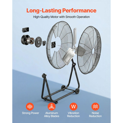 Βιομηχανικός ανεμιστήρας καταστήματος VEVOR, ανεμιστήρας δαπέδου τυμπάνου 609,6 mm, υψηλής ταχύτητας 7500 CFM, βαρέως τύπου πτερύγια αλουμινίου, 3 ταχύτητες, κλίση 360 μοιρών, ιδανικός για επαγγελματικούς χώρους, γκαράζ, αποθήκη, υπόγειο, εργαστήριο, μαύρος