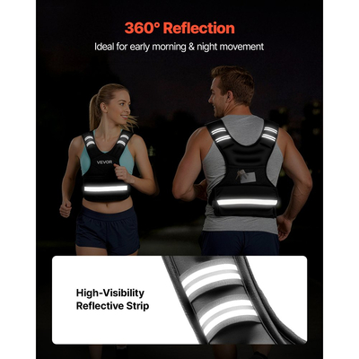 Ρυθμιζόμενο γιλέκο VEVOR με βάρη, άνετο γιλέκο με βάρος σώματος σε σχήμα Χ, 18,3 kg, με 8 βαράκια και ανακλαστική λωρίδα, για άνδρες και γυναίκες, εξοπλισμός προπόνησης για προπόνηση ενδυνάμωσης, τρέξιμο, τζόκινγκ