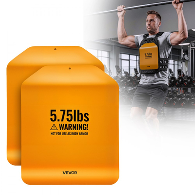 Πλάκες γιλέκου VEVOR με καμπύλη βάση, ζεύγη 2,6 kg, Πλάκες τακτικής βαρυκεντρισμένης κατασκευής από χάλυβα υψηλής ποιότητας για γιλέκο, εργονομικός σχεδιασμός, για προπόνηση δύναμης, αντοχής, τρέξιμο, τζόκινγκ, γυμναστική, έντονες προπονήσεις
