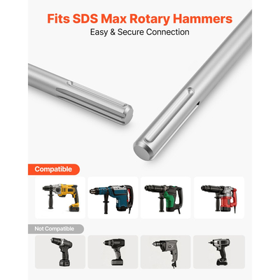 Καλέμι VEVOR SDS Max Scaling, μύτη καλεμιού 350 x 150 mm με στέλεχος SDS Max, συμβατό με περιστροφικά πιστολέτα, θερμικά επεξεργασμένος χάλυβας 40Cr, αιχμηρή άκρη για την αφαίρεση δαπέδων laminate, πλακιδίων και κονιαμάτων