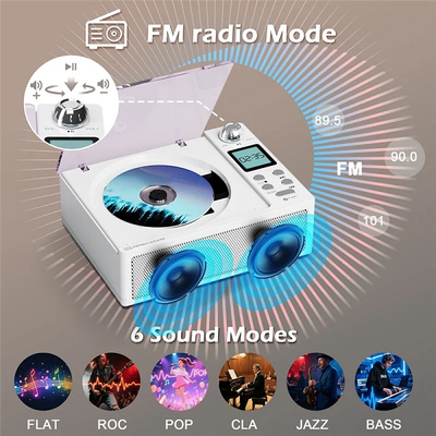 Φορητό CD Player με Bluetooth & Ραδιόφωνο - CD-3100 - 718228 - White