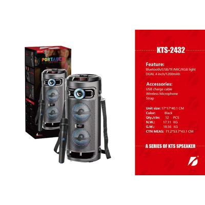 Φορητό ηχείο subwoofer με μικρόφωνο Karaoke - KTS-2432 - 724327