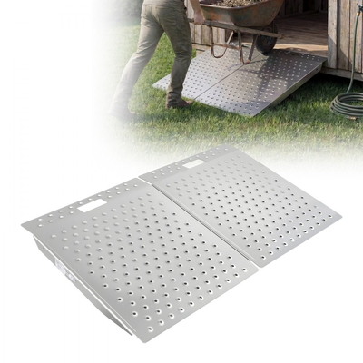 Ράμπα κατωφλίου VEVOR για πόρτες, 750 x 617 mm, Ράμπα αλουμινίου με πλατφόρμα για αναπηρικό αμαξίδιο, Αντιολισθητικές ράμπες κατωφλίου πόρτας, Χωρητικότητα φορτίου 340,2 kg, για σκαλοπάτια σπιτιού, κράσπεδα, αναπηρικά αμαξίδια, περιπατητήρες, σκούτερ, καροτσάκια