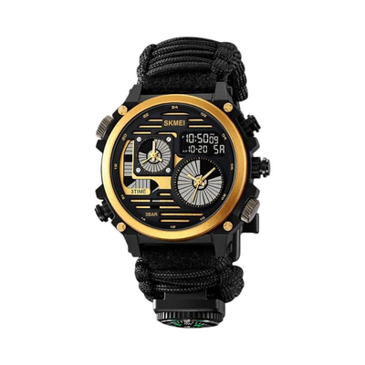 Ψηφιακό/αναλογικό ρολόι χειρός - Skmei - 2202 - Gold/Black Rope