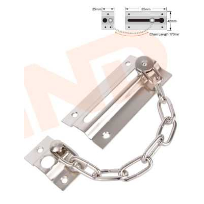 Σύρτης πόρτας με αλυσίδα - 85*42mm - Σετ 12 τεμάχια - 205985