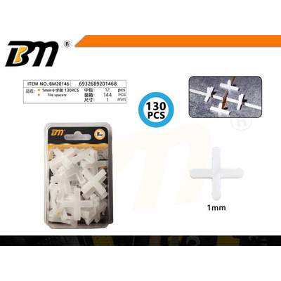 Σταυροί πλακιδίων - 1mm - Σετ 12 πακέτα των 130 τεμαχίων - 201468