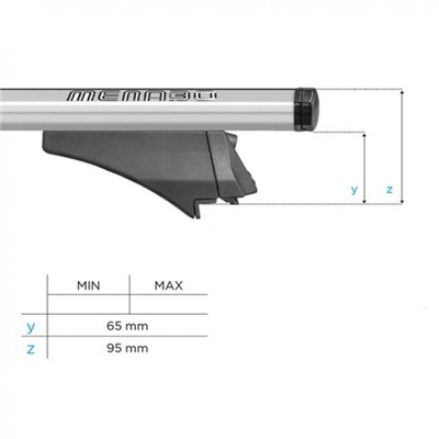 MENABO ΜΠΑΡΕΣ ΟΡΟΦΗΣ ΑΛΟΥΜΙΝΙΟΥ BLADE M SILVER 118 cm ΜΕ ΑΚΡΑ ALFA HIGH ΓΙΑ Dacia Duster I 5 doors 2013>2018 ΜΕ RAISED RAILS - 2 ΤΕΜ. (12920/MB)