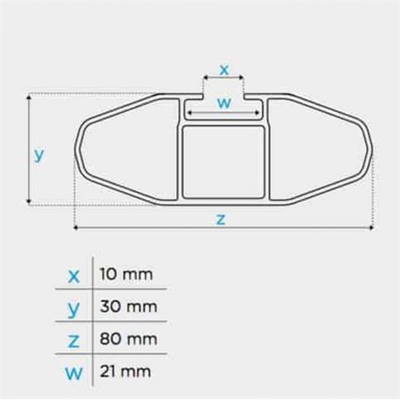 MENABO ΜΠΑΡΕΣ ΟΡΟΦΗΣ ΑΛΟΥΜΙΝΙΟΥ BLADE M SILVER 118 cm ΜΕ ΑΚΡΑ ALFA HIGH ΓΙΑ Citroen C4 Cactus 5 doors 2018>2020 ΜΕ FLUSH RAILS - 2 ΤΕΜ. (12920/MB)