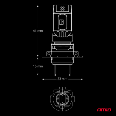 AMiO - Λάμπες LED F26 Pro Series H7/H18 12/24V 68W 2900-3550lm 6.000K Full Can-Bus Plug&Play - 2 Τεμ. (04872/AM)