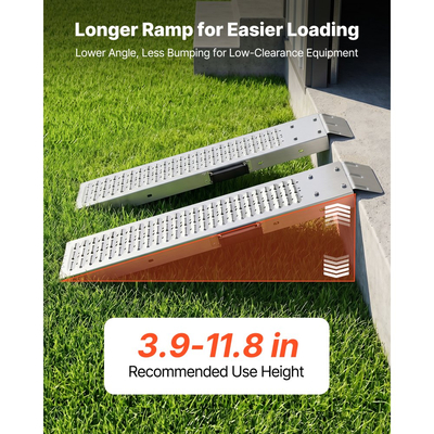 Ράμπες για τρέιλερ VEVOR, 2 τεμάχια 985 x 225mm, Σετ ραμπών ATV από χάλυβα βαρέως τύπου με αντιολισθητικές πλάκες, Ράμπες φόρτωσης συνδυασμένης χωρητικότητας 544kg για μοτοσικλέτες, χλοοκοπτικά, γεωργικά τρακτέρ, καροτσάκια