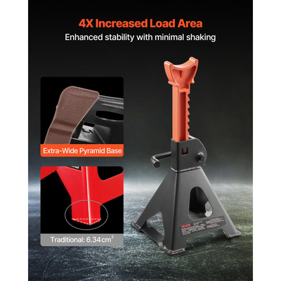 Βάσεις γρύλου VEVOR, χωρητικότητας 3 τόνων (6.600 λίβρες), ρυθμιζόμενο ύψος 275-415 mm, βαρέως τύπου ατσάλινες βάσεις αυτοκινήτου με κλείδωμα, για ανύψωση SUV, φορτηγού, αυτοκινήτου και UTV/ATV, 1 ζεύγος, μαύρο και πορτοκαλί