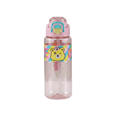 Παιδικό παγούρι πλαστικό με καλαμάκι - 750ml - 413258 - Pink