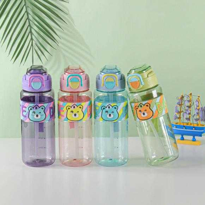 Παιδικό παγούρι πλαστικό με καλαμάκι - 750ml - 413258 - Purple
