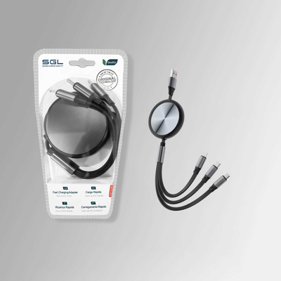 Πτυσσόμενο καλώδιο φόρτισης & data 3in1 - Fast Charge - EC6 - 1.2m - 220350