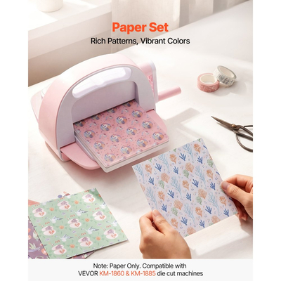 Χαρτί για Scrapbooking VEVOR, 72 φύλλα, ανάμεικτο ειδικό χαρτί 152 mm για μηχανή κοπής και ανάγλυφης εκτύπωσης VEVOR, ζωηρό χρώμα, σχέδιο με σχέδια για διακοσμήσεις, scrapbooking, κατασκευή καρτών και χειροτεχνίες DIY