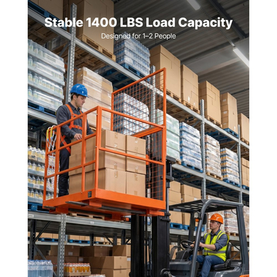 Κλωβός ασφαλείας περονοφόρου ανυψωτικού VEVOR, 1225 x 1148 mm, Καλάθι χειρός βαρέως τύπου για περονοφόρο ανυψωτικό, Χωρητικότητα φορτίου 635,03 kg, Πτυσσόμενο καλάθι ανύψωσης πλατφόρμας εργασίας με οπή αποστράγγισης και κλείδωμα, για τις περισσότερες εναέριες εργασίες ανύψωσης φορτωτών