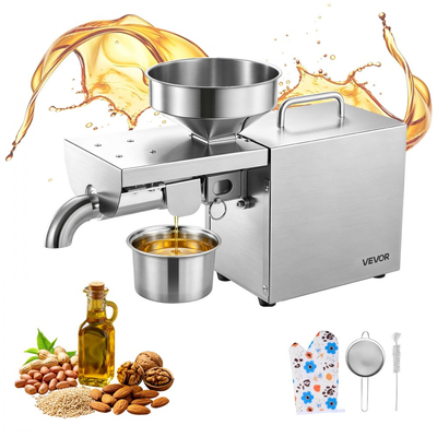 Μηχανή ελαιοτριβείου VEVOR, χωρητικότητας 3,75 kg/H, μηχανή εξαγωγής λαδιού 700W, αυτόματη ηλεκτρική μηχανή λαδιού για οικιακή χρήση, σταθερή θερμή συμπίεση 230℃ για φιστίκια, σουσάμι, σόγια, αμύγδαλα