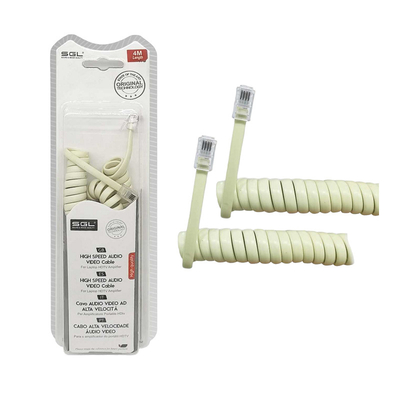 Καλώδιο γραμμής τηλεφώνου σπιράλ - 4P4C - 4m - 097060 - Beige